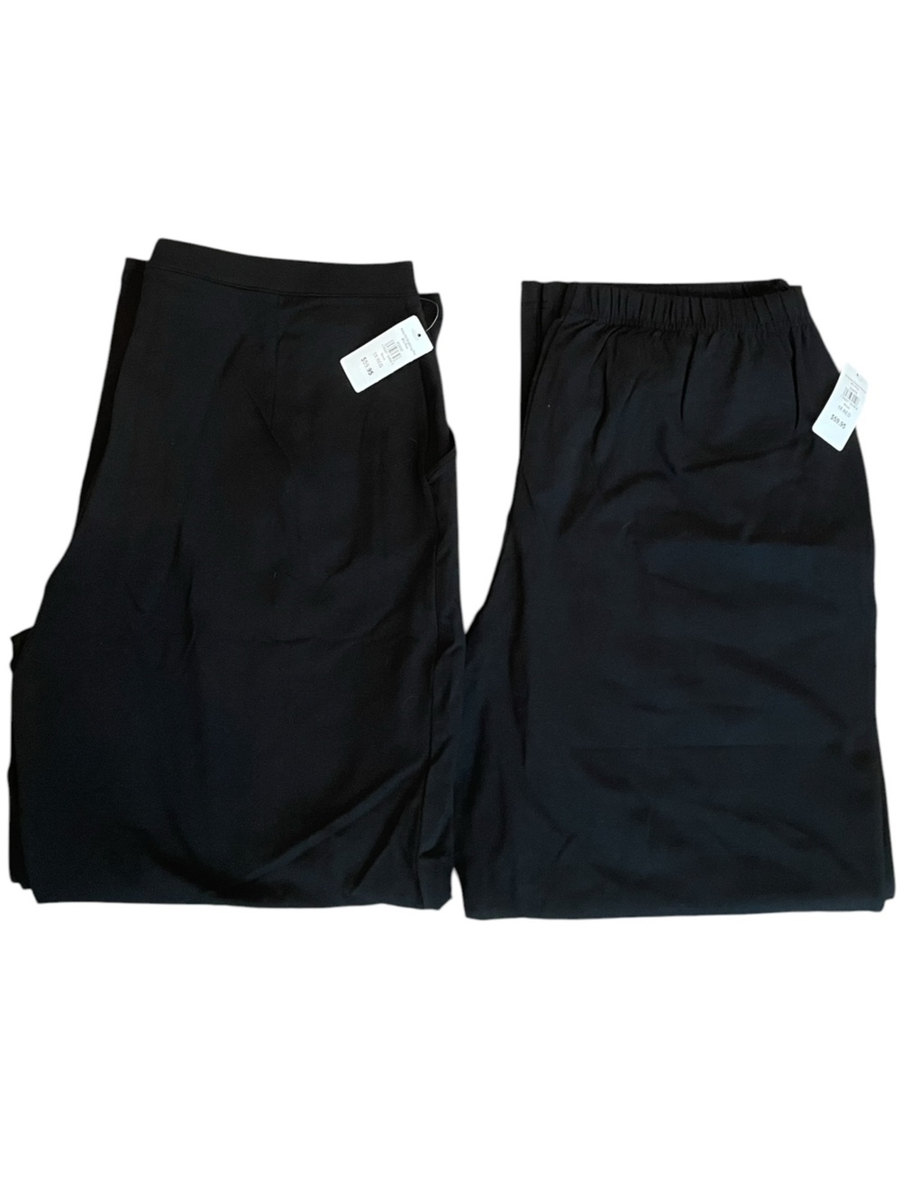 L.L. BEAN Two Pairs of Women's Perfect Fit Pants Straight-Leg Black Size 1X NEW